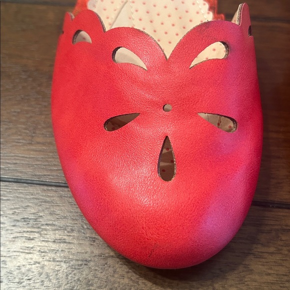 Bettie Page by Ellie Red Retro Cutout Mary Jane Size 9 - Picture 5 of 13